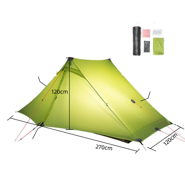 Outdoor Hiking Professional Poleless Tent Ultra-light 20D Double-sided Silicon Coated - Memoriex 