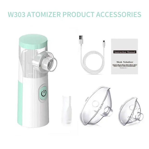 Outdoor Portable Nebulizer Silent Mesh Mini First Aid Kit Handheld Asthma Inhaler Atomizer Kids Adult Saving Emergency Device - Memoriex 