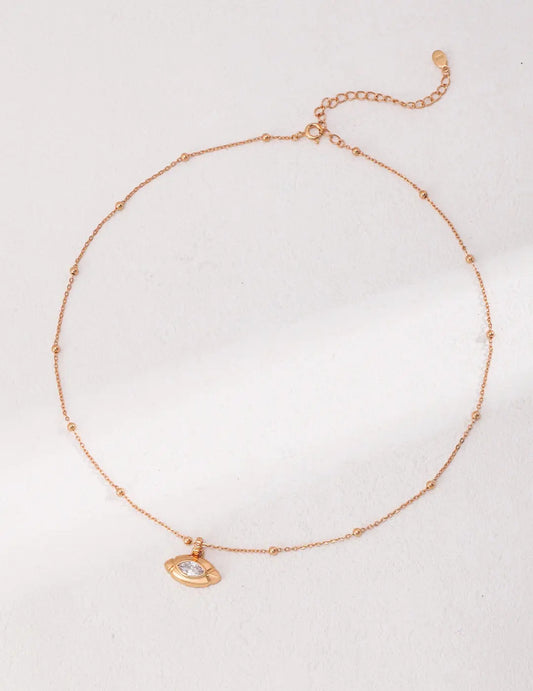 Oval Eyes Zircon Necklace - Memoriex