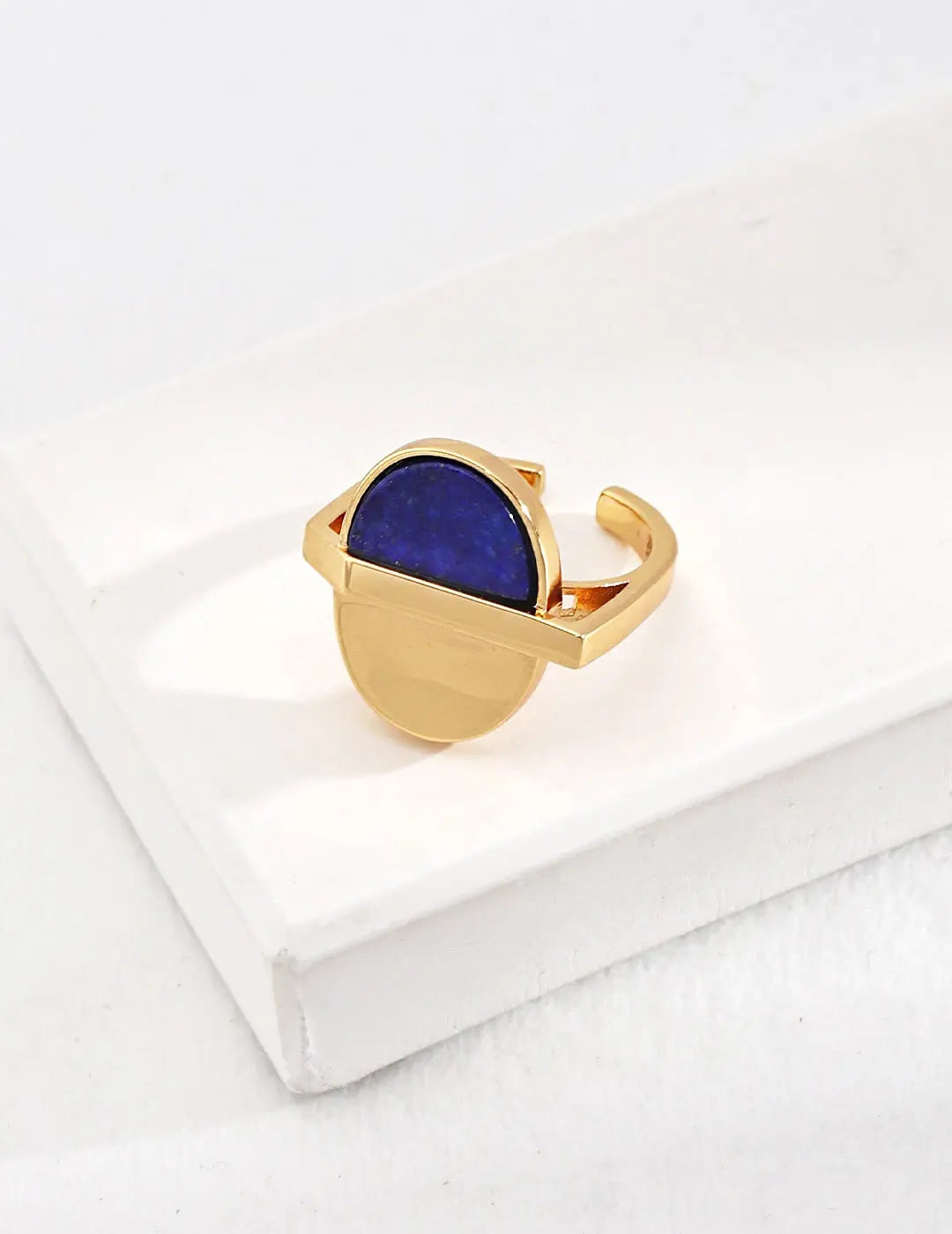 Oval Lapis Lazuli Open Ring-0