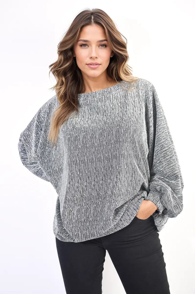 Oversized Glitter Longsleeve Top-3
