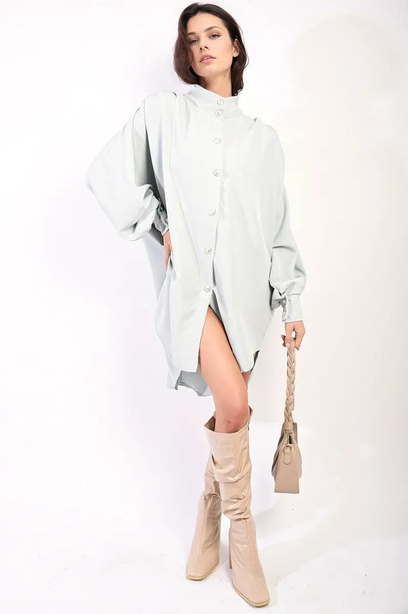 Oversized High Neck Shirt-6