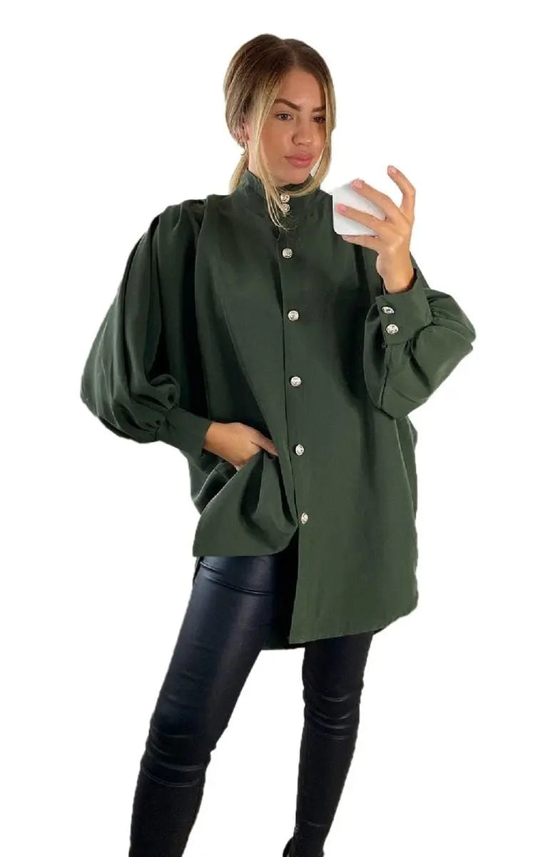 Oversized High Neck Shirt-13