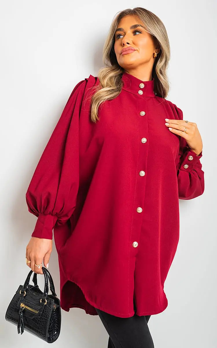 Oversized High Neck Shirt-14