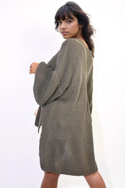 Oversized Long Back Knitted Mini Dress-3