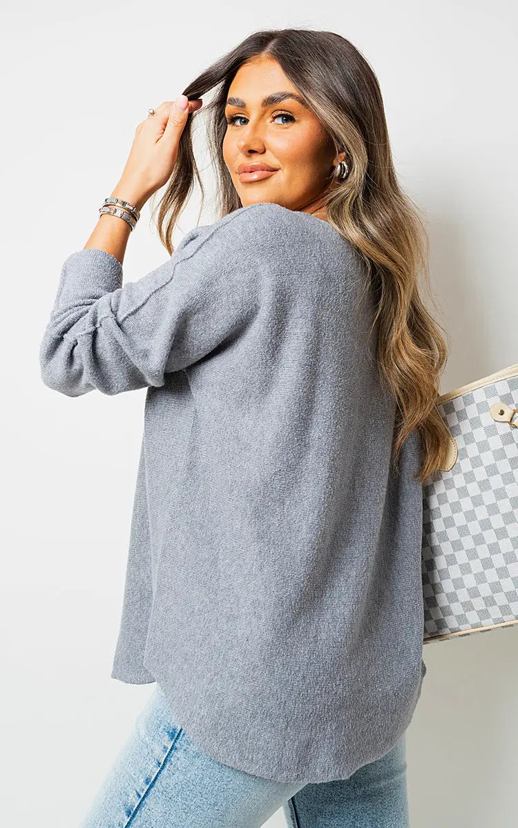 Oversized Long Sleeve Knitted Jumper - Memoriex 