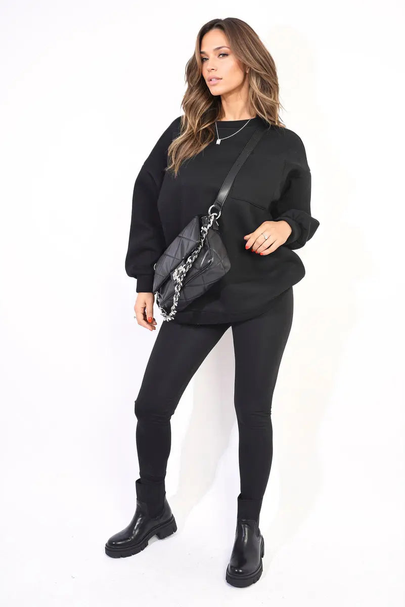 Oversized Pocket Sweatshirt and Leggings Co-ord Set-4