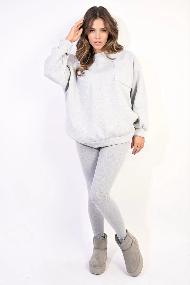 Oversized Pocket Sweatshirt and Leggings Co-ord Set-9