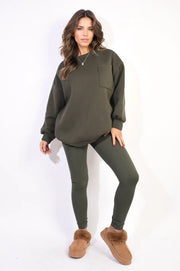 Oversized Pocket Sweatshirt and Leggings Co-ord Set-3
