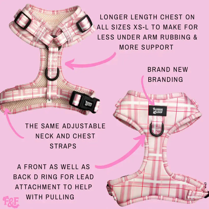 Oxford "Blush" Adjustable Dog Harness – by Flossie & Floof - Memoriex