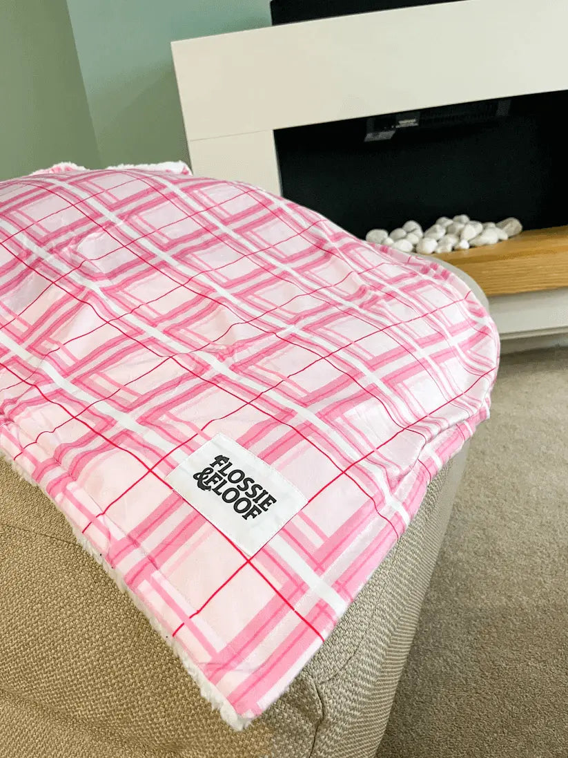 Oxford "Blush" Dog Blanket – by Flossie & Floof - Memoriex