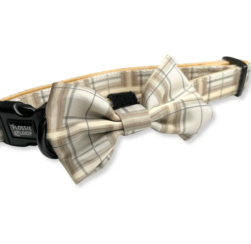 Oxford "Sand" Dog Bow Tie – by Flossie & Floof - Memoriex