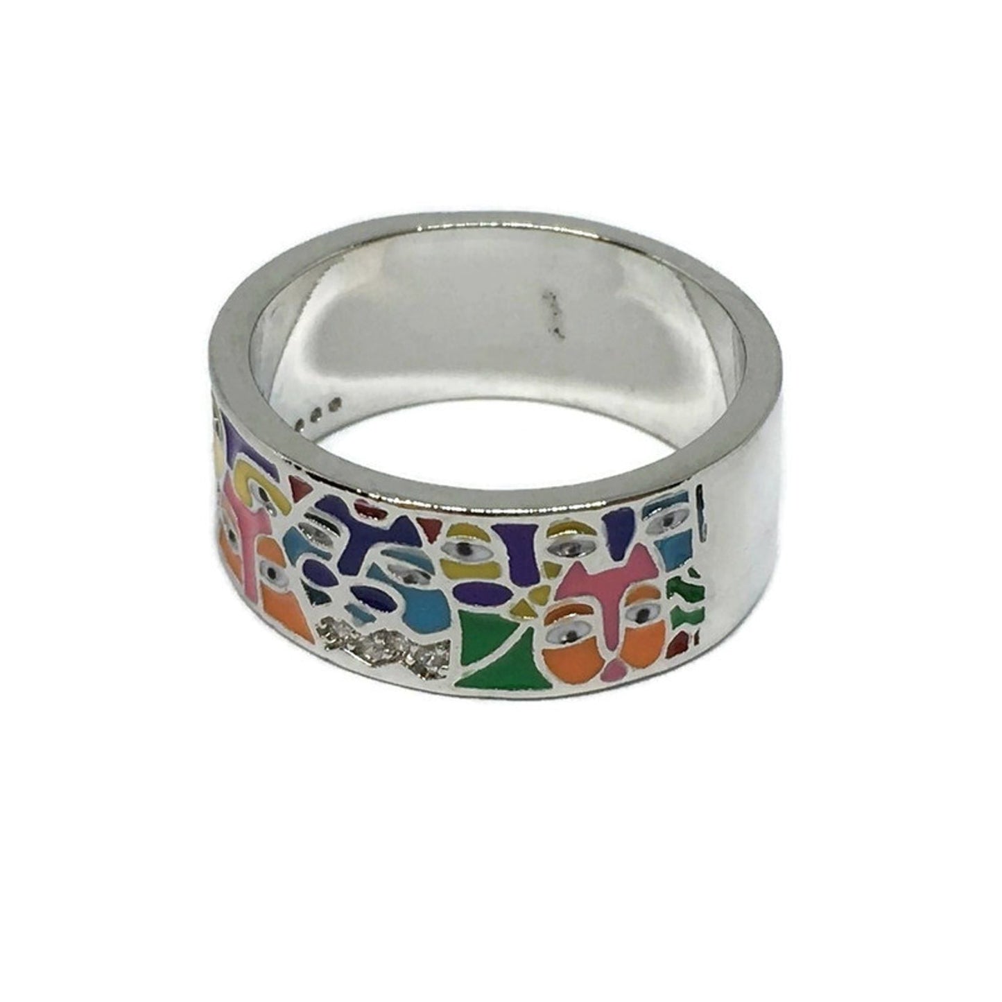 Art Deco Faces Band Ring-2