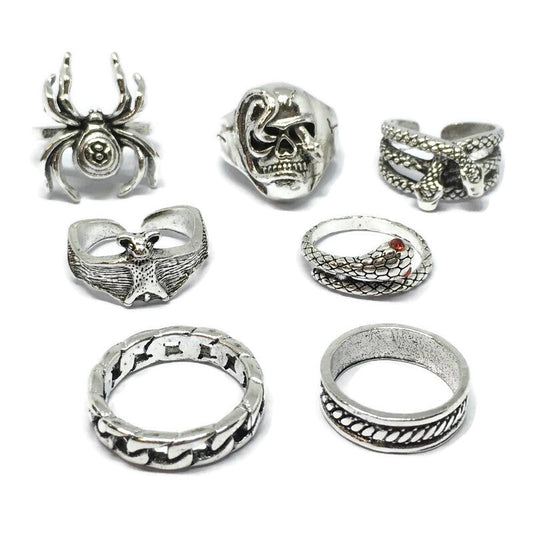 7 Piece Spider Ring Set-0