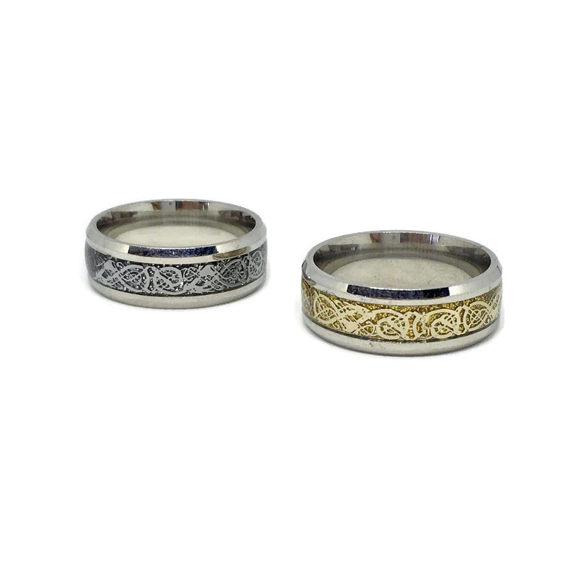 Nordic Dragon Pattern Band Ring-1