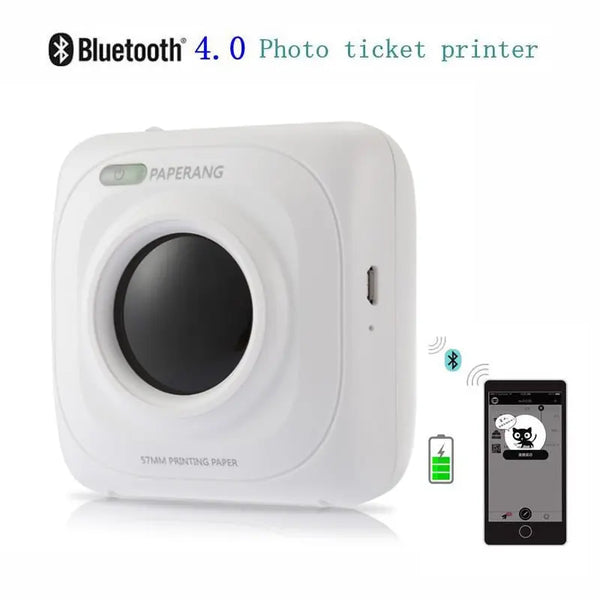 PAPERANG P1 Portable Bluetooth 4.0 Printer Thermal Photo Printer Phone Wireless Connection Printer 1000mAh Lithium-ion Batter - Memoriex 