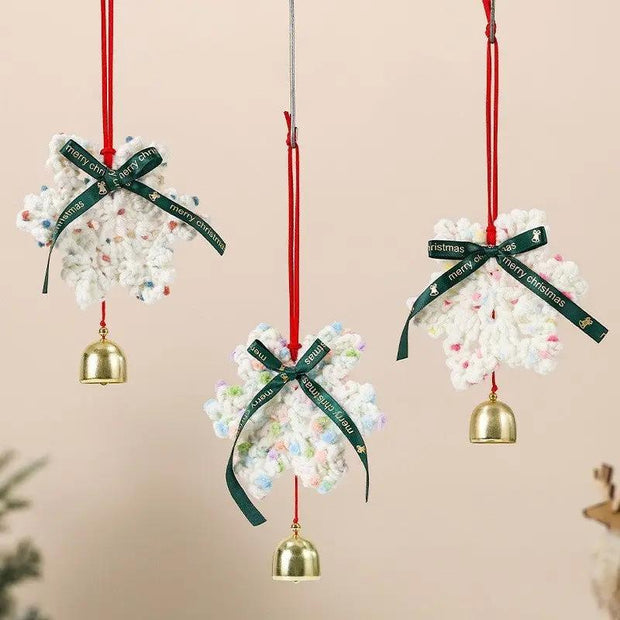 Package Christmas Scene Decoration | Door Hanging Wall Hanging Handmade Knitted Yarn Christmas Tree Snowflake Christmas Tree Ornament - Memoriex 