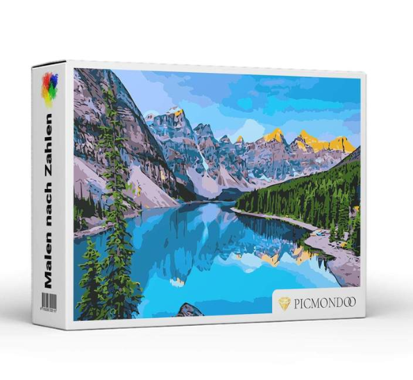 Paint by Numbers Set - Alaska's Mountain Landscape - Memoriex 