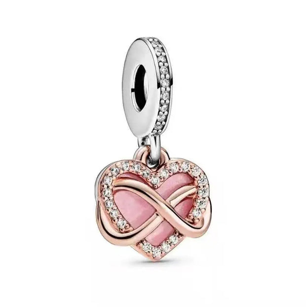 Pan Jiaduola White Copper Plated 925 Valentine's Day Mother's Day Love Pendant DIY Accessories Pendant Gift - Memoriex 