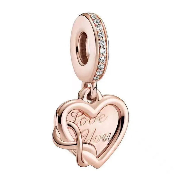 Pan Jiaduola White Copper Plated 925 Valentine's Day Mother's Day Love Pendant DIY Accessories Pendant Gift - Memoriex 