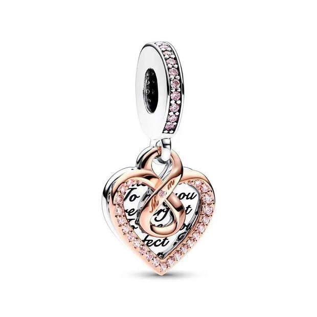 Pan Jiaduola White Copper Plated 925 Valentine's Day Mother's Day Love Pendant DIY Accessories Pendant Gift - Memoriex 