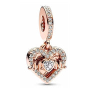Pan Jiaduola White Copper Plated 925 Valentine's Day Mother's Day Love Pendant DIY Accessories Pendant Gift - Memoriex 