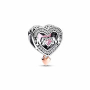 Pan Jiaduola White Copper Plated 925 Valentine's Day Mother's Day Love Pendant DIY Accessories Pendant Gift - Memoriex 