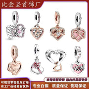 Pan Jiaduola White Copper Plated 925 Valentine's Day Mother's Day Love Pendant DIY Accessories Pendant Gift - Memoriex 