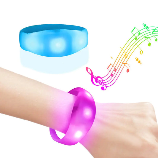 Party Favors Voice Controlled LED Wristbands(200Pack)-0