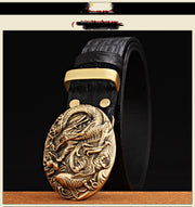 Pattern Smooth Buckle Head Layer Belt Young Middle-aged Casual High-end Retro Trend - Memoriex 