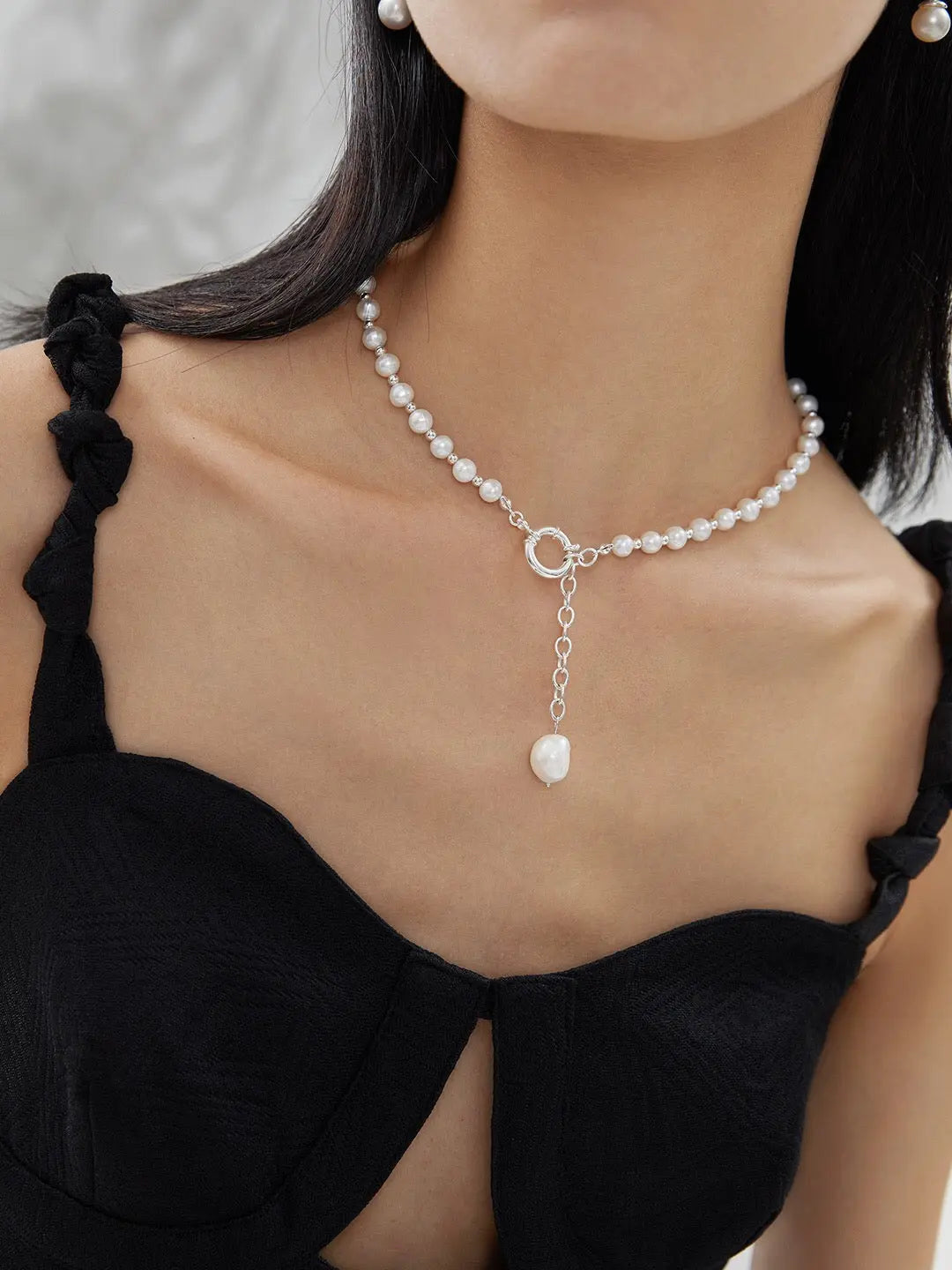 Pearl Pendant Adjustable Necklace-1