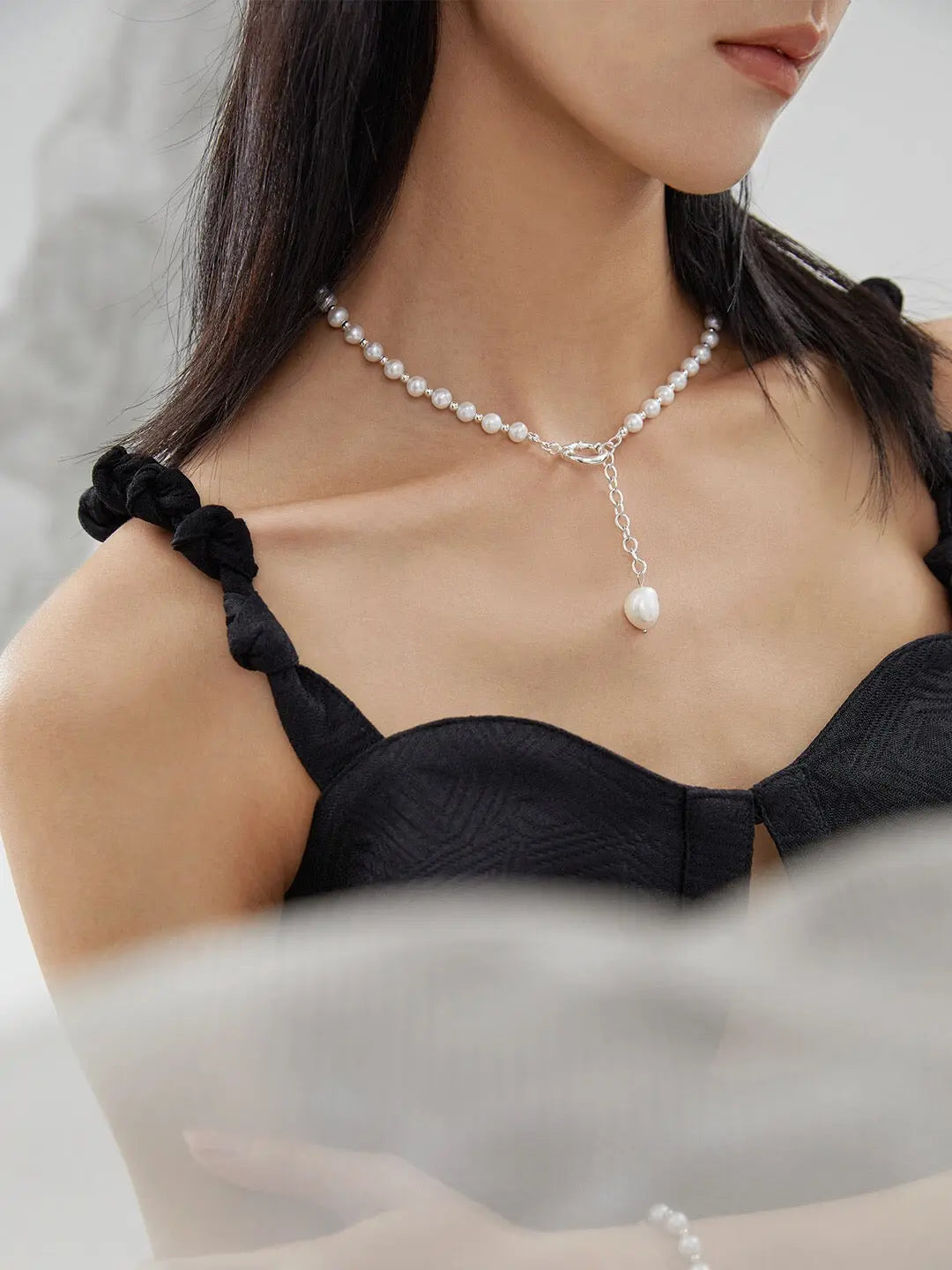 Pearl Pendant Adjustable Necklace-2