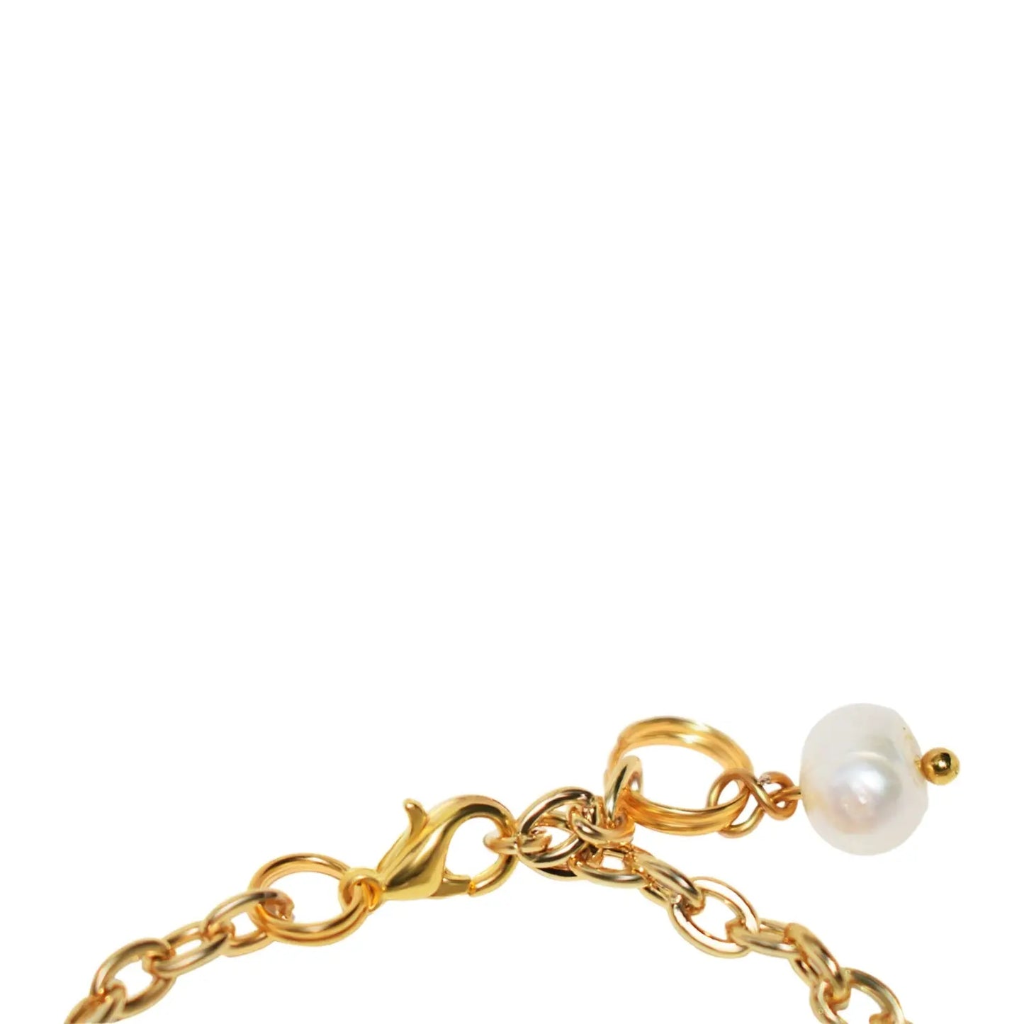 Pearl adjustable bracelet or anklet on gold plated chain - Memoriex