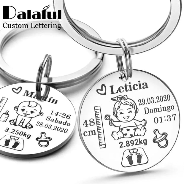 Personalised Baby Birth Keyring | New Parents Gift | Unique Keepsake | Memoriex - Memoriex