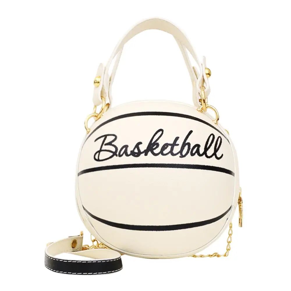 Personality female leather pink basketball bag new ball purses for teenagers women shoulder bags crossbody chain hand bags - Memoriex 