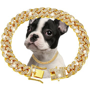 Pet Diamond Collar Cuban Link Chain Small Medium Large Dogs And Cats Necklace - Memoriex 