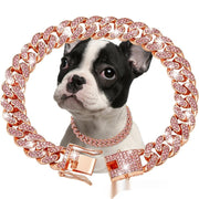 Pet Diamond Collar Cuban Link Chain Small Medium Large Dogs And Cats Necklace - Memoriex 