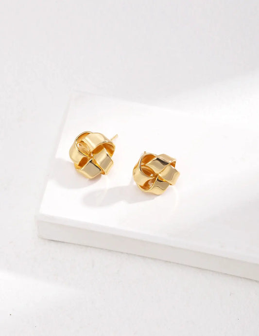 Petite Love Knot Stud Earrings-0