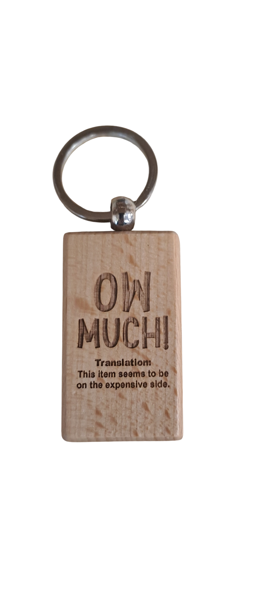 Ow Much! Wooden Key Ring - Memoriex 