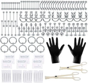 Piercing jewellery 140pcs Mixed Suit Nose Ring Nail Vacuum Plating 316L - Memoriex 