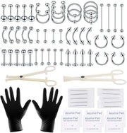 Piercing jewellery 140pcs Mixed Suit Nose Ring Nail Vacuum Plating 316L - Memoriex 
