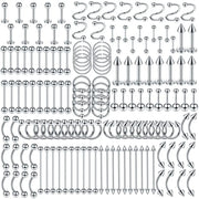 Piercing jewellery 140pcs Mixed Suit Nose Ring Nail Vacuum Plating 316L - Memoriex 