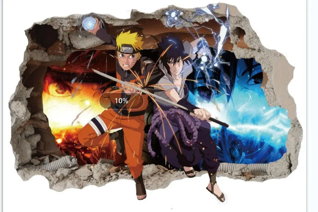 Pirate King Lufei Self adhesive Wall Stickers for Boys' Bedroom Creative Graffiti Cartoon Anime Stickers PVC - Memoriex 