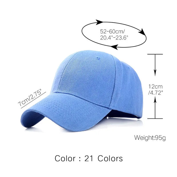 Plain Baseball Cap women men snapback caps Classic Polo Style hat Casual Sport Outdoor Adjustable cap - Memoriex 