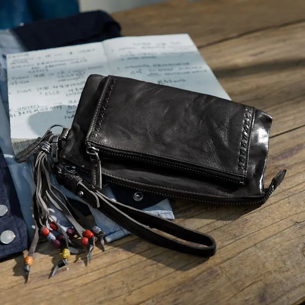 Plant Tanned Sheepskin Long Vintage Handmade Purse For Men And Women - Memoriex 