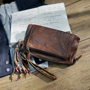 Plant Tanned Sheepskin Long Vintage Handmade Purse For Men And Women - Memoriex 