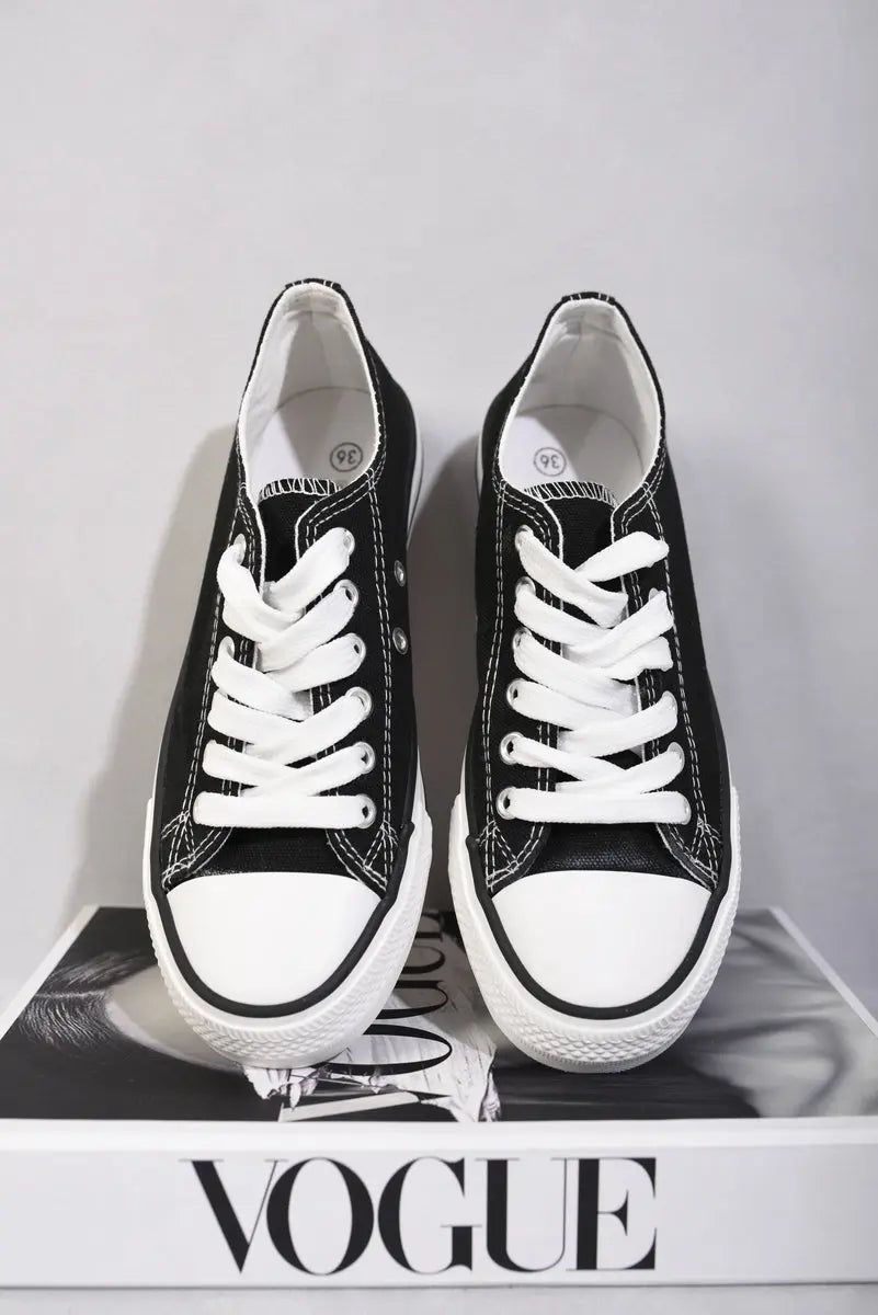 Platform Low Top Lace Up Trainers - Memoriex 