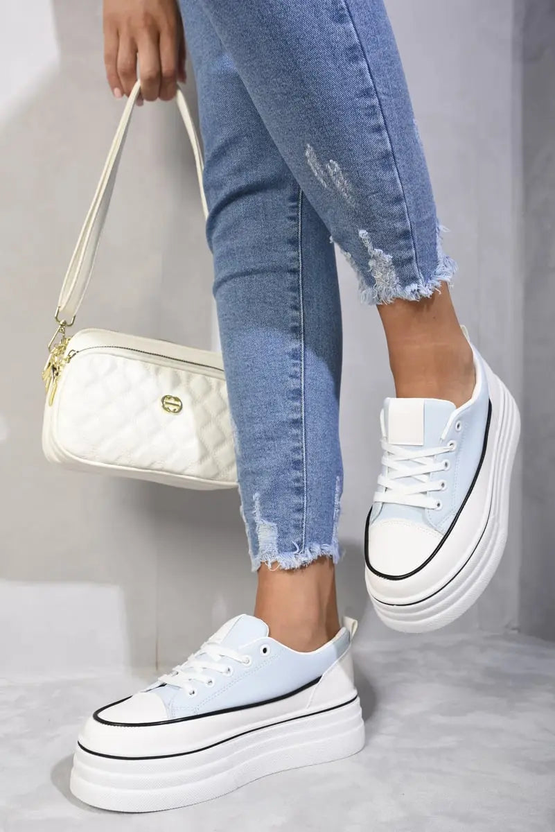 Platform Wedge Lace Up Trainers-11