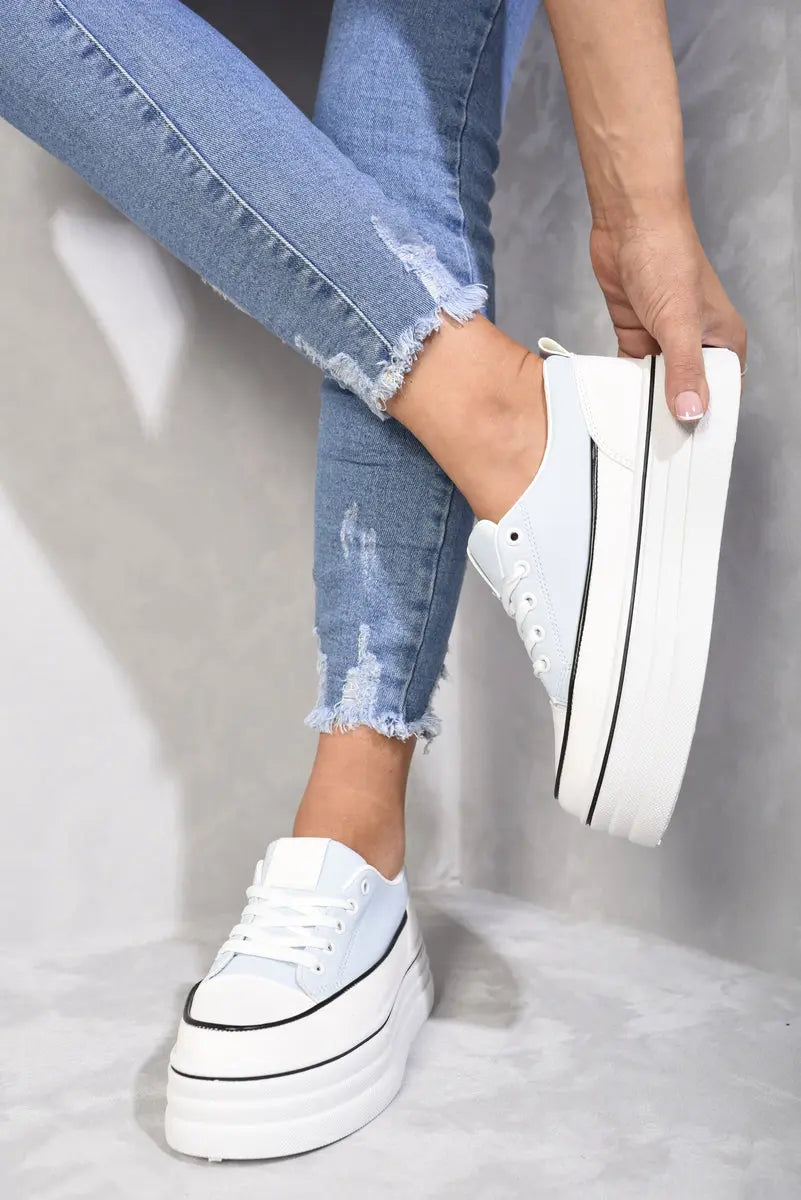 Platform Wedge Lace Up Trainers - Memoriex 