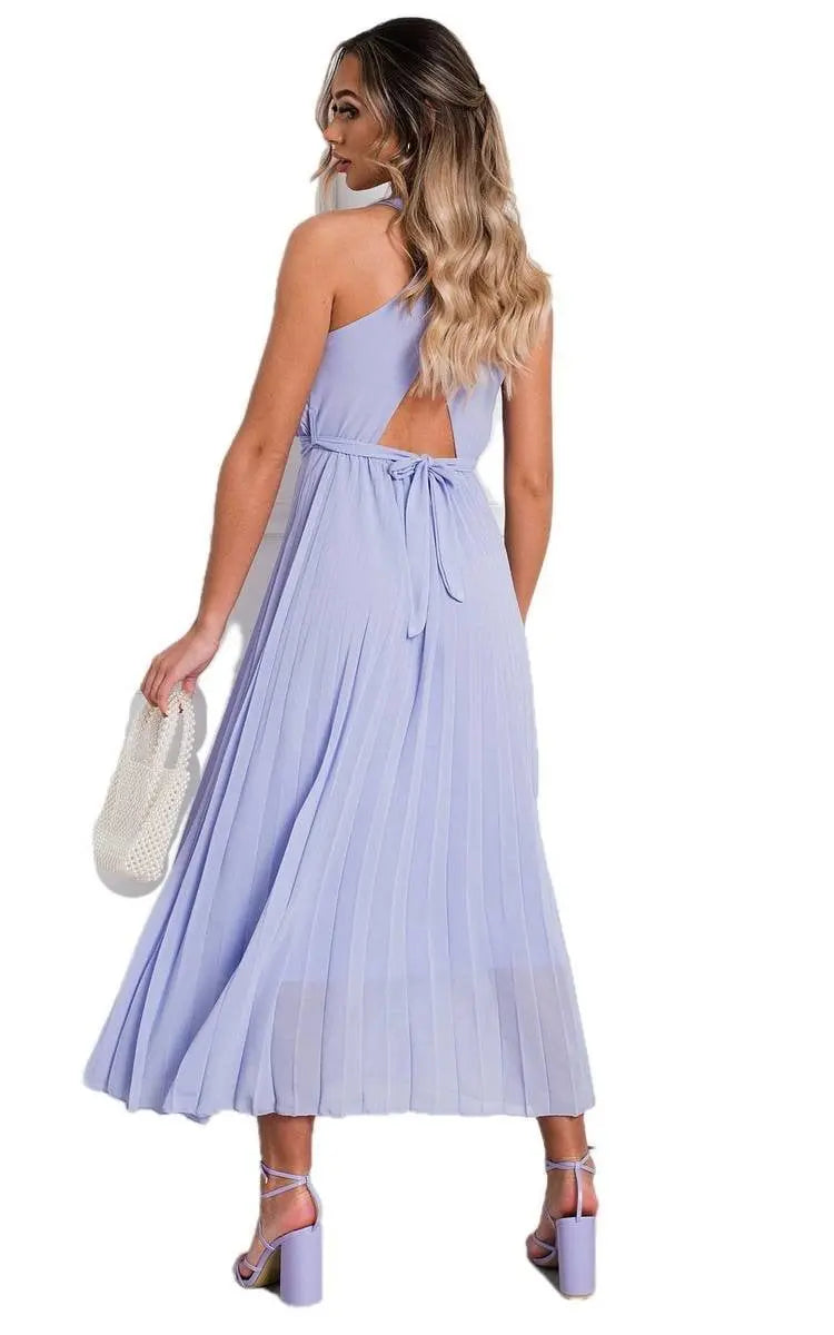 Pleated Crossover Maxi Dress-6